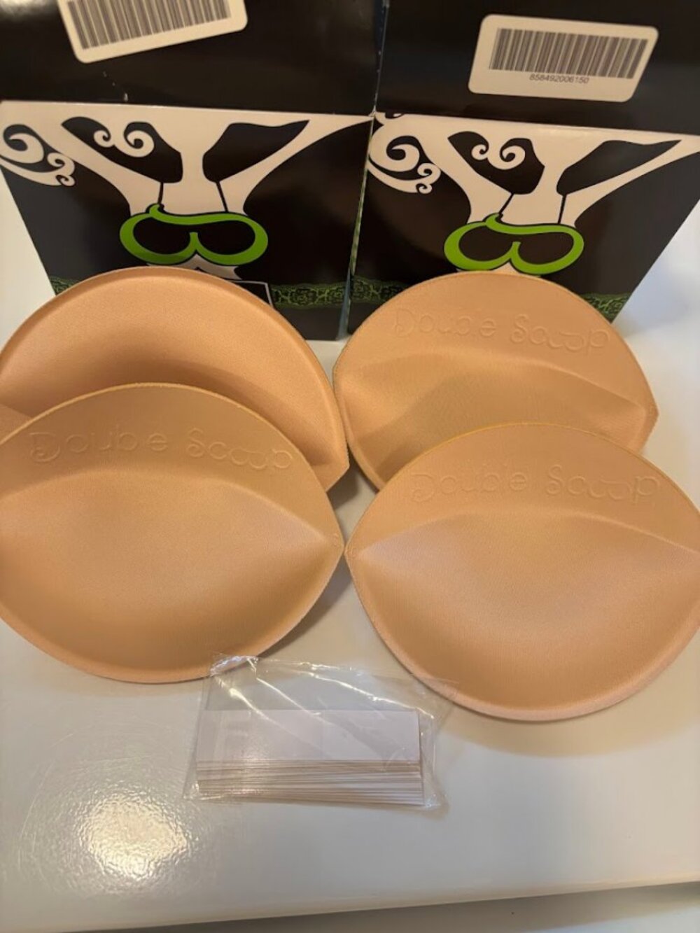 NWOT Double Scoop Bra Inserts - set of 2 in Beige Color with Bonus Tape